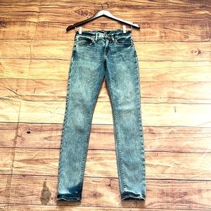 blue mid rise jeans